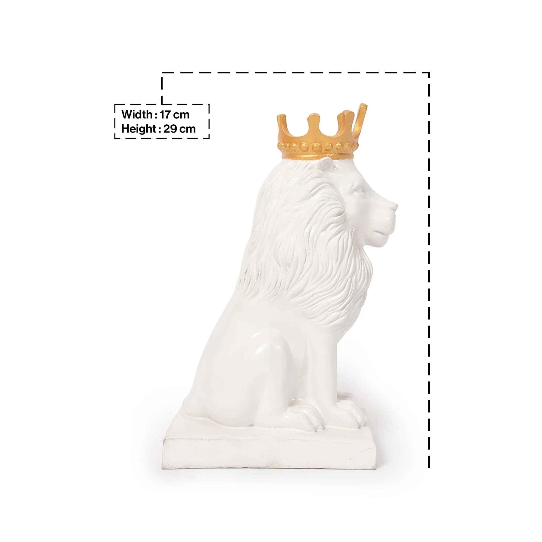 Modern Artistic White King Lion Decorative Showpiece
