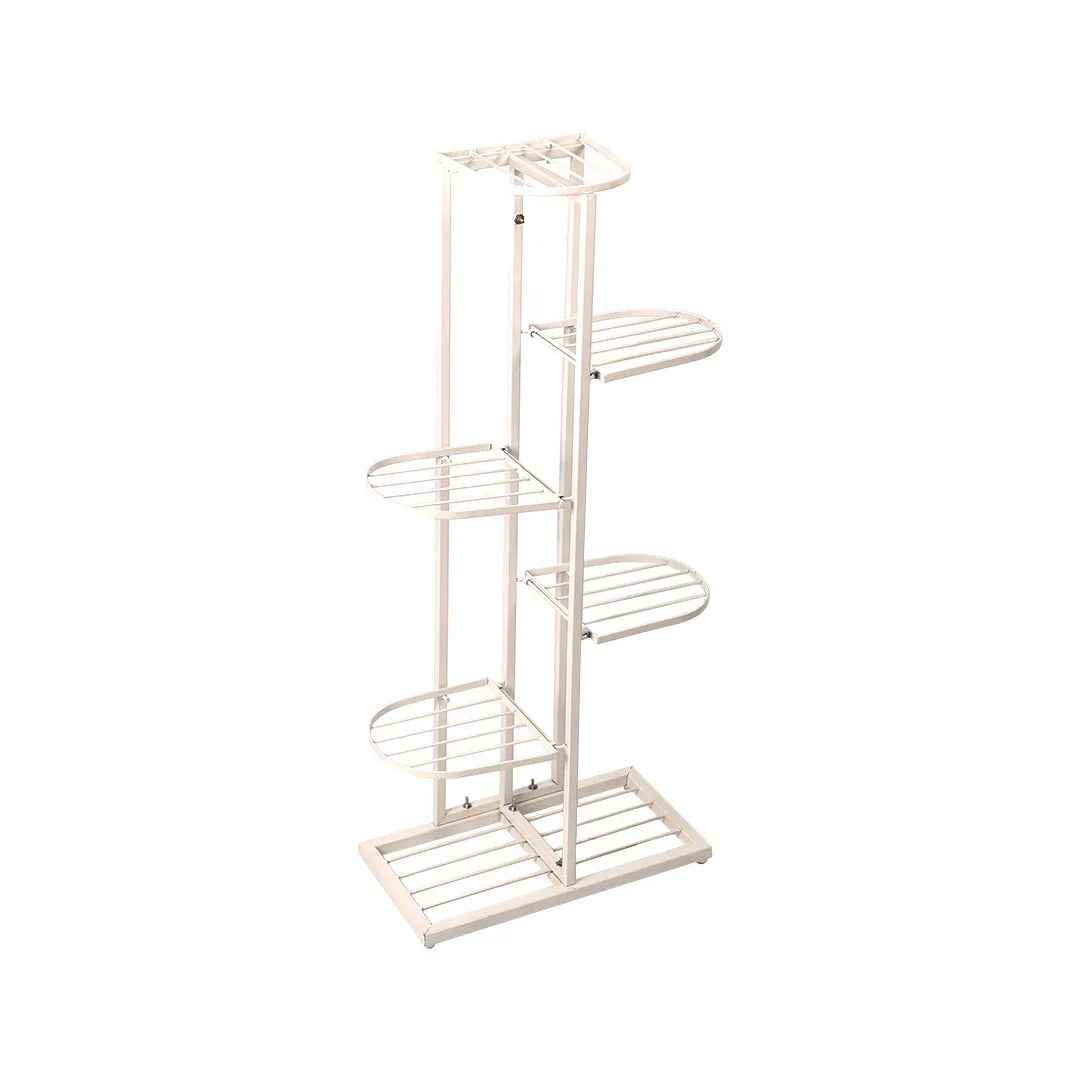 Iron Metal Six Tier Plant Stand Display in White