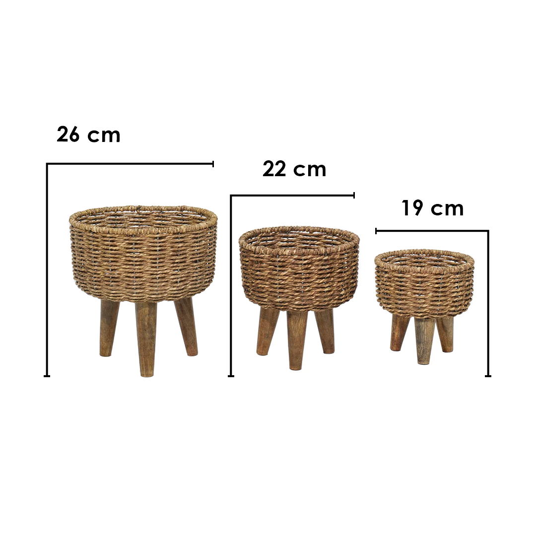 Woven Planter Stand Set of 3