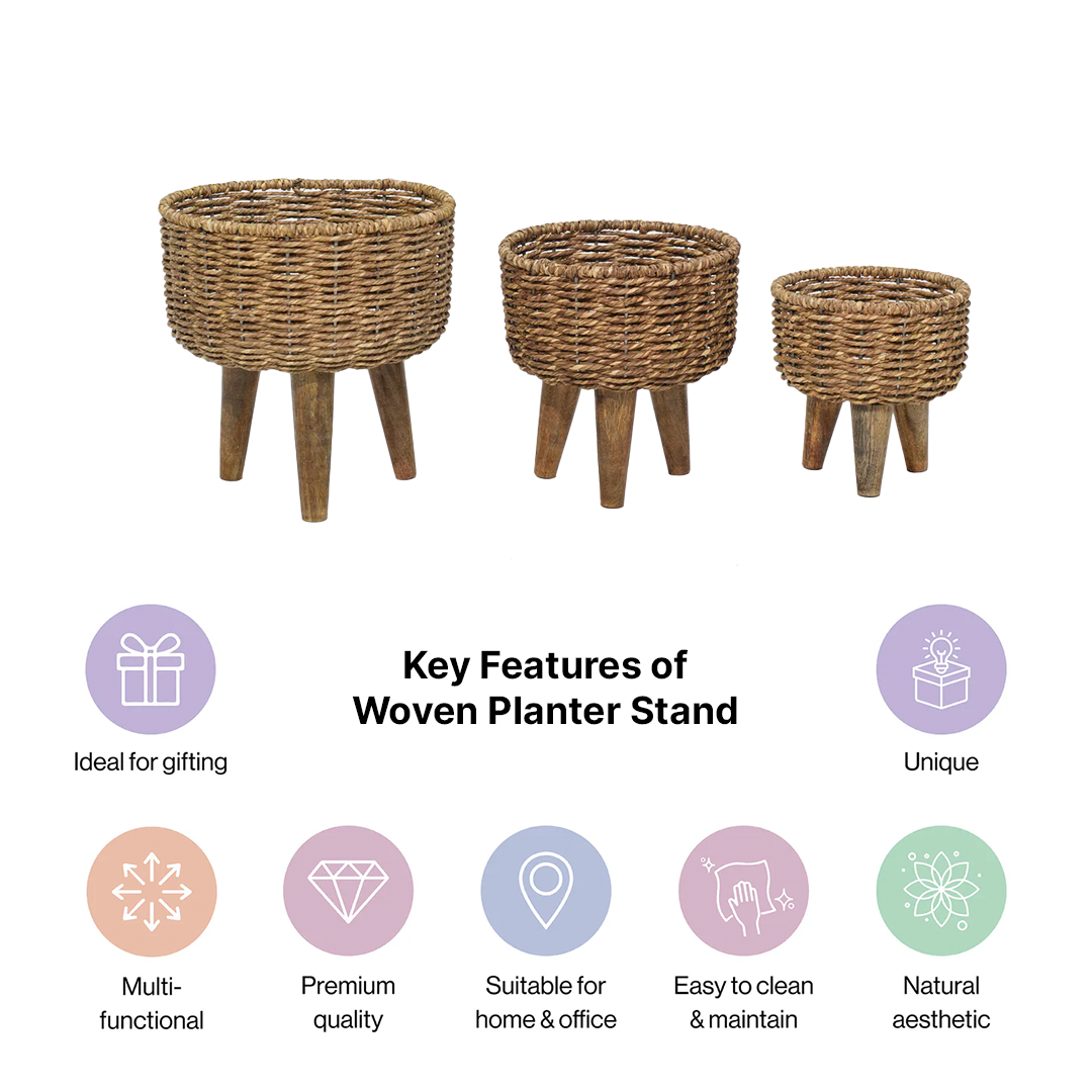 Woven Planter Stand Set of 3