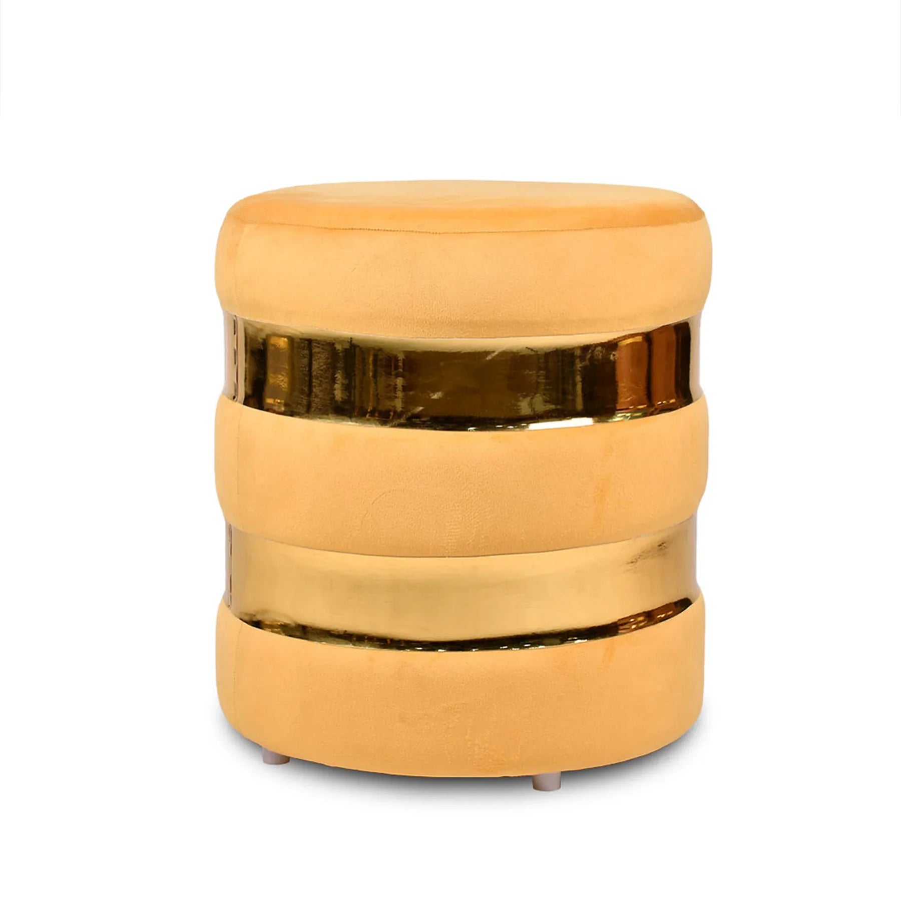 Ottoman Drum Stool Yellow 2