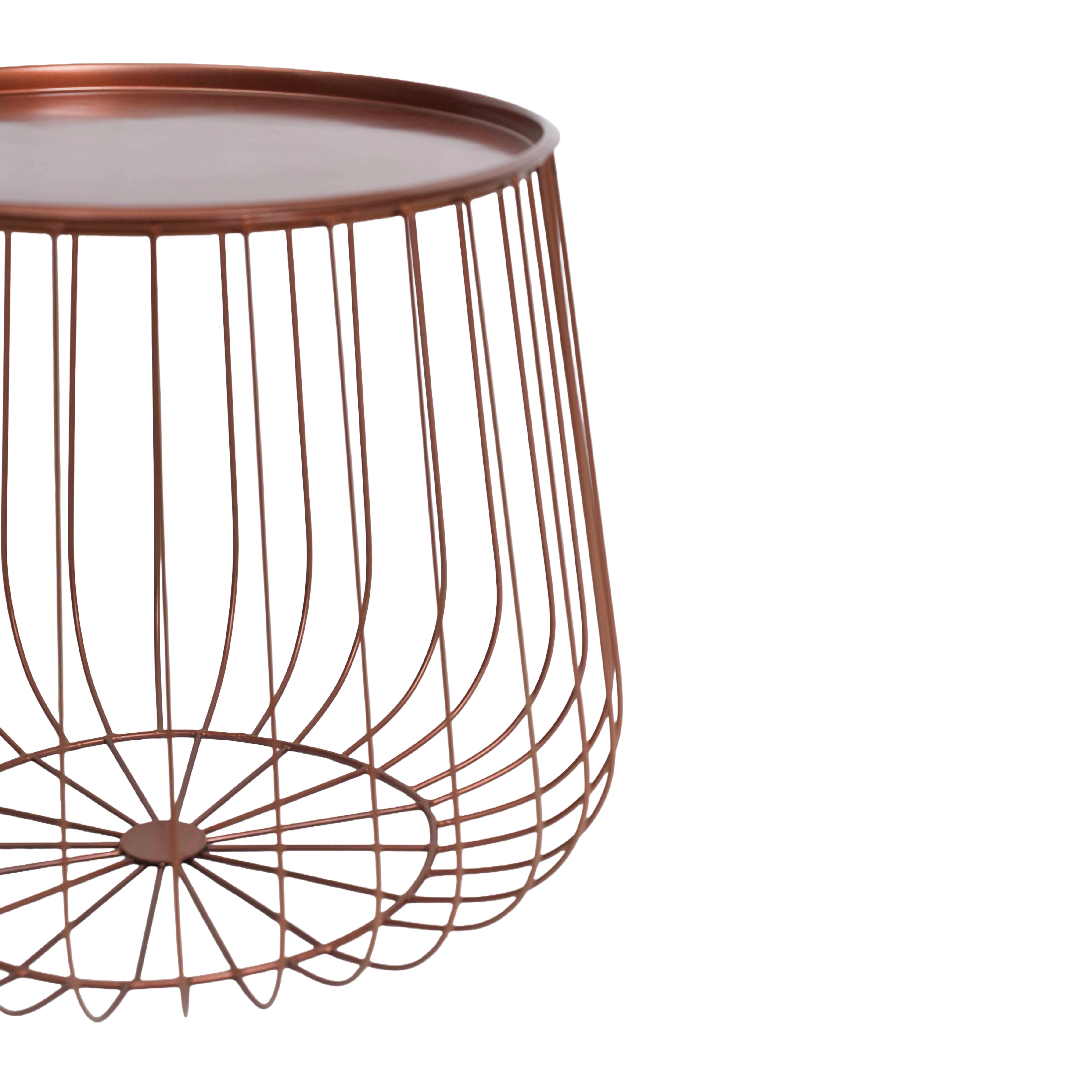 Copper Round Wire Side Table