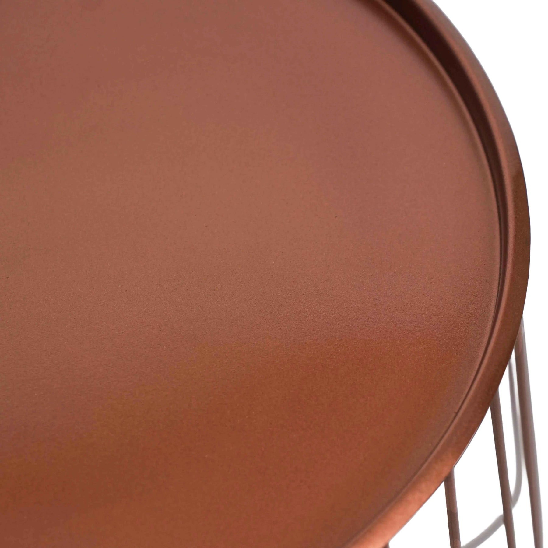 Metal Round Wire Side Table in copper for Home Decor