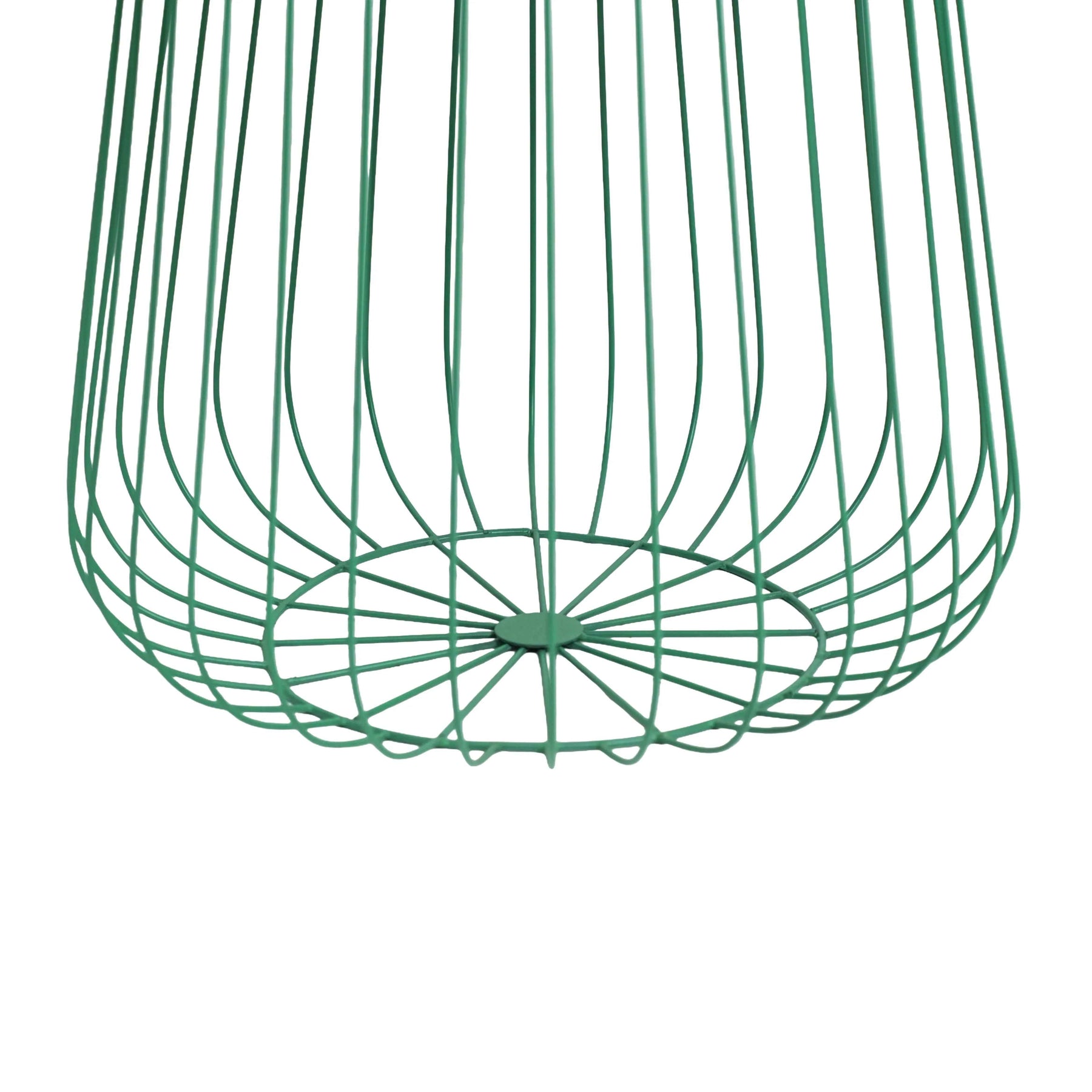 Metal Round Wire Side Table with Storage in Green for Living Room