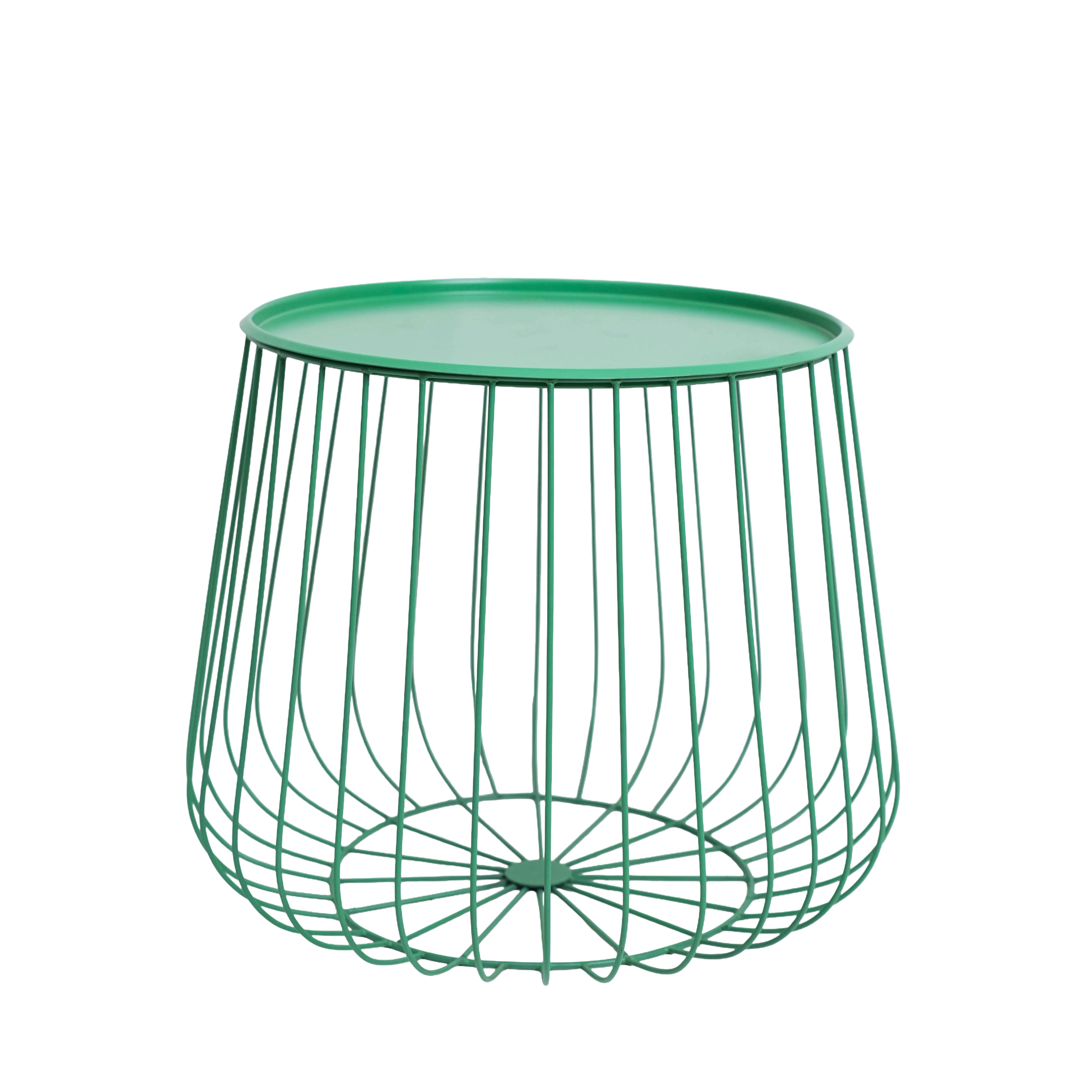 Green Round Wire Side Table