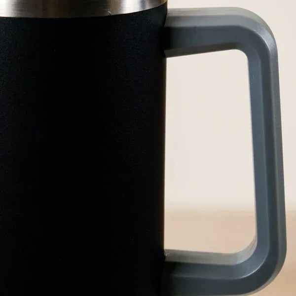 Premium Insulated Tumbler with Handle in Midnight Black