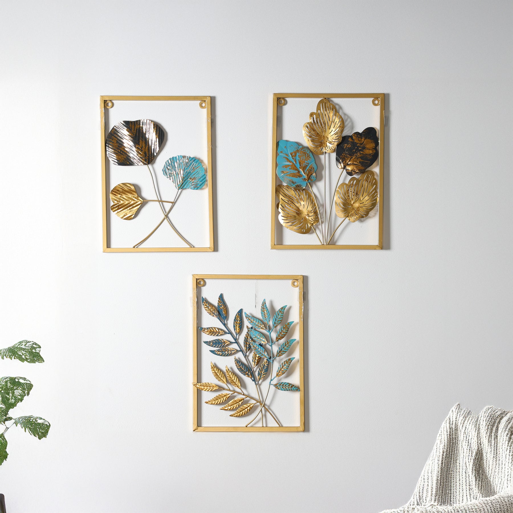 Leaf Wall Decor Metal Wall Art-Set of 3