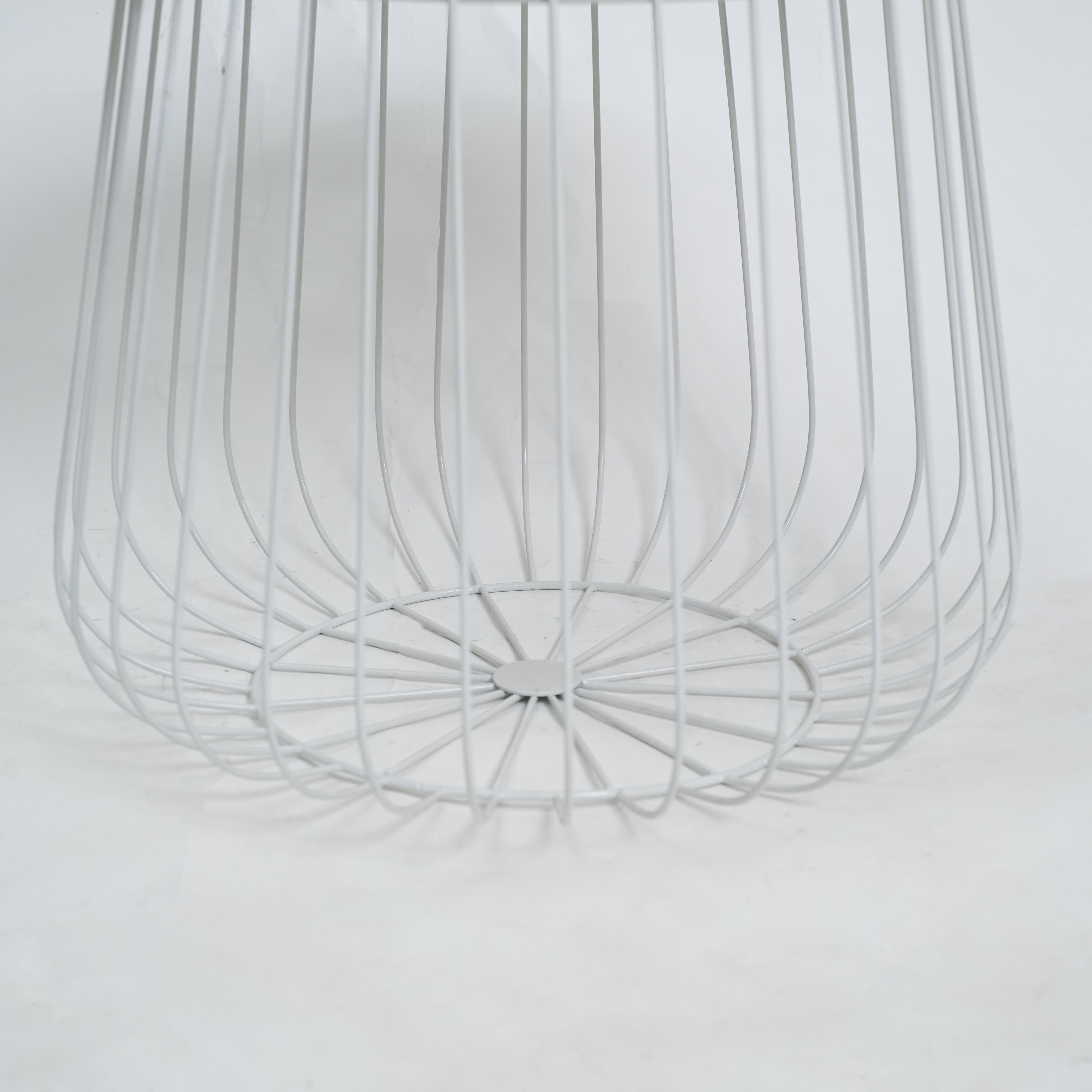 White Round Wire Side Table