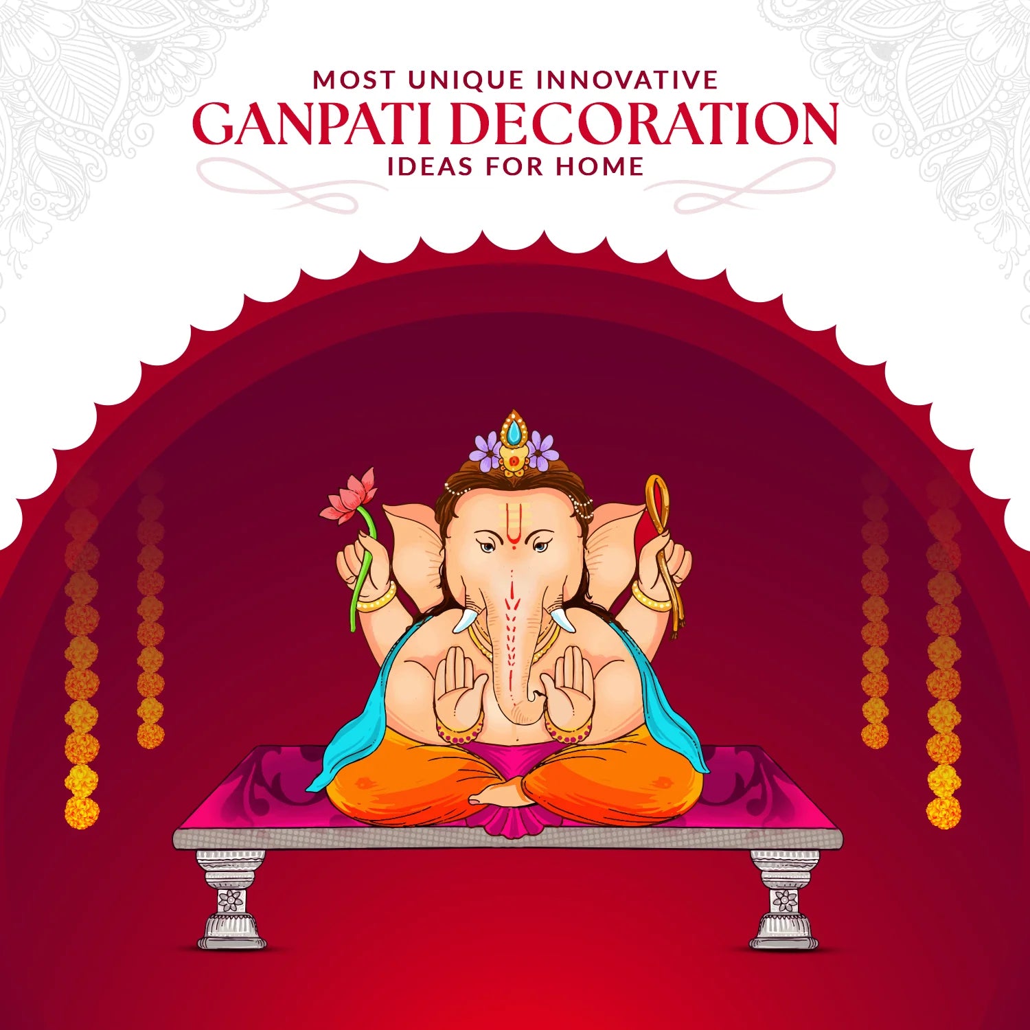 Most Unique Innovative Ganpati Decoration Ideas For Home