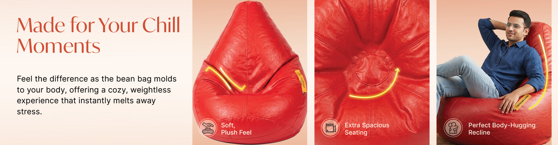 4XL Bean Bag Teardrop and Footrest with Beans Filled | XXXXL Bean Bag with Beans