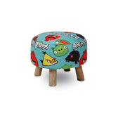 Kids Printed Round Ottoman Stool in Angry Bird Edition