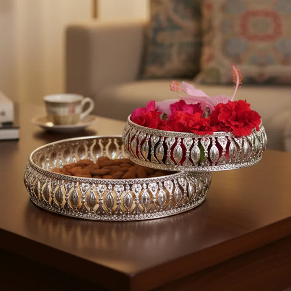German Silver Serving Trays Set of 2