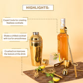 Bar Set Of 7 Gold PVD Coated for Kitchen Decor