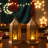 Yellow Moroccan Lanterns Set of 2