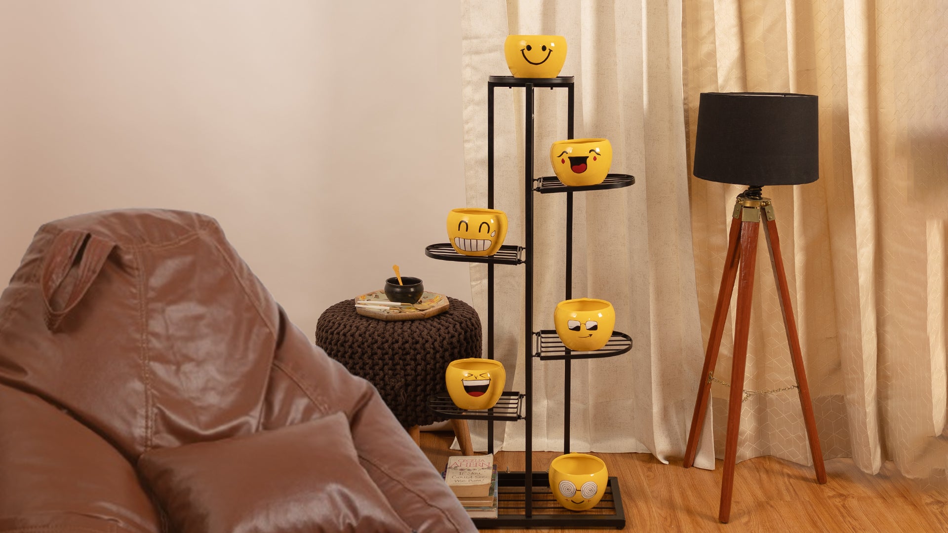 Smiley Face Emoji Flower Pot