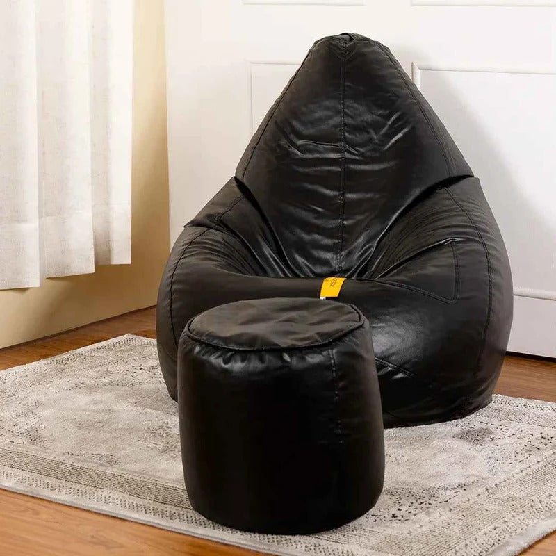 5XL Teardrop Bean Bag & Footrest Set with Beans