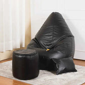 5XL Teardrop Bean Bag with Footrest & Cushion Set with Beans