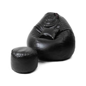5XL Teardrop Bean Bag with Footrest & Cushion Set with Beans