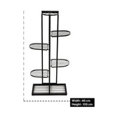 Iron Metal Six Tier Plant Stand Display in Black