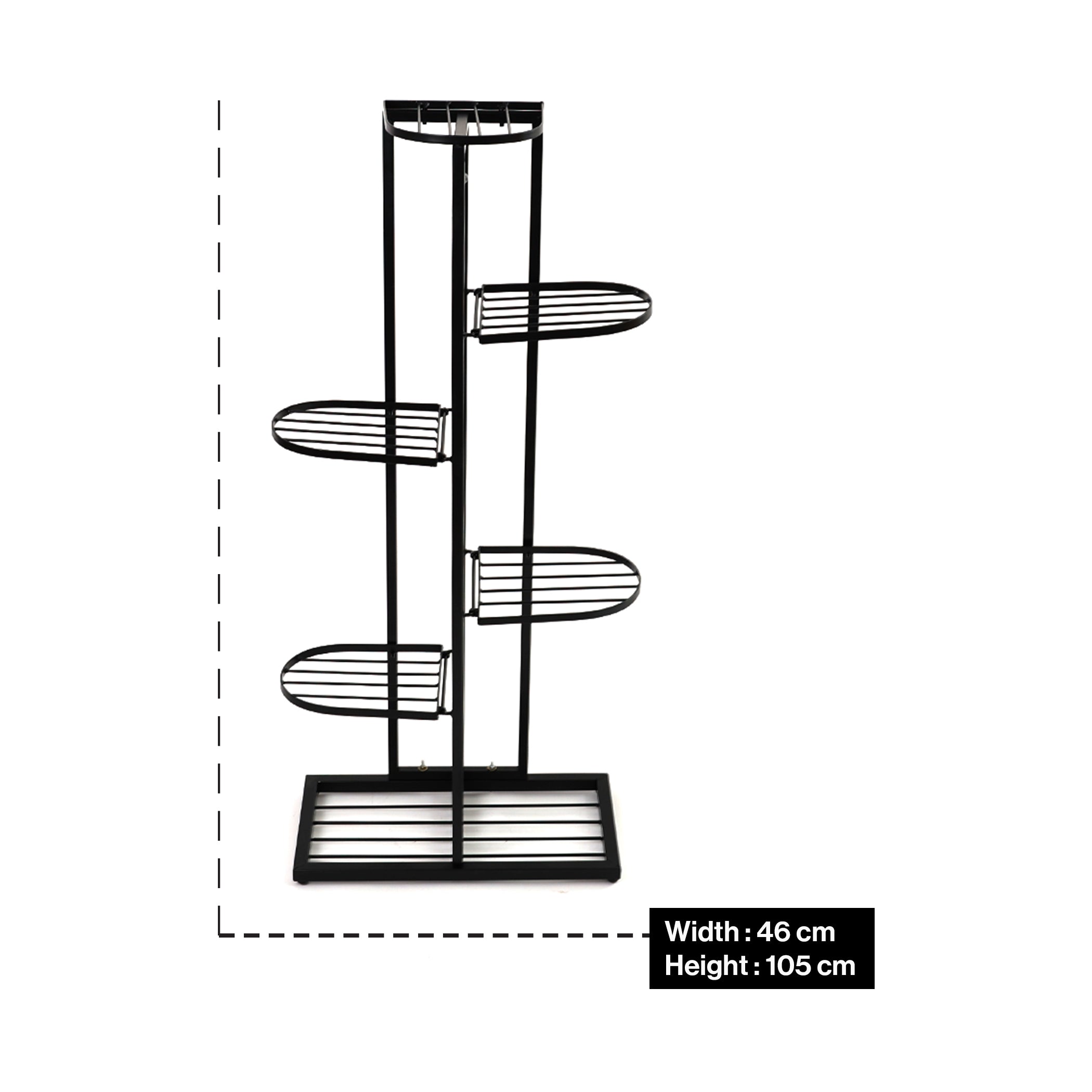 6 Tier Iron Metal Plant Display - Black