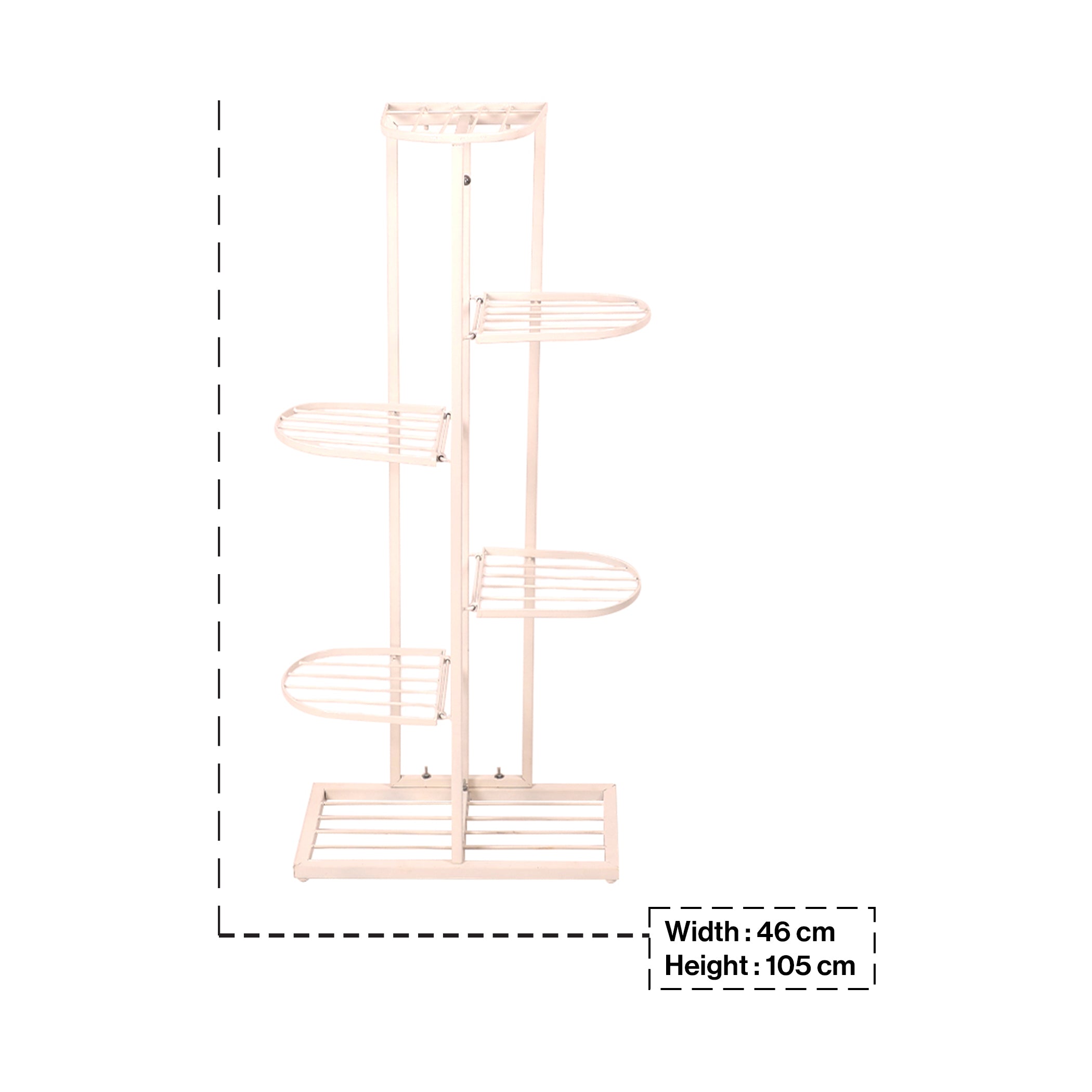 6 Tier Iron Metal Plant Display - White