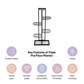 Iron Metal Six Tier Plant Stand Display in Black