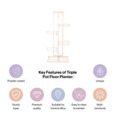 Iron Metal Six Tier Plant Stand Display in White