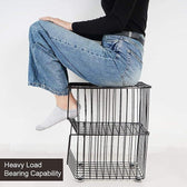 Stackable Rolling Metal Wire Basket With Wheels And Cover (2 Tier) In black For Kitchen Decor