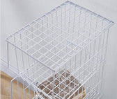 Stackable Rolling Metal Wire Basket With Wheels And Cover (2 Tier) In White For Kitchen Decor