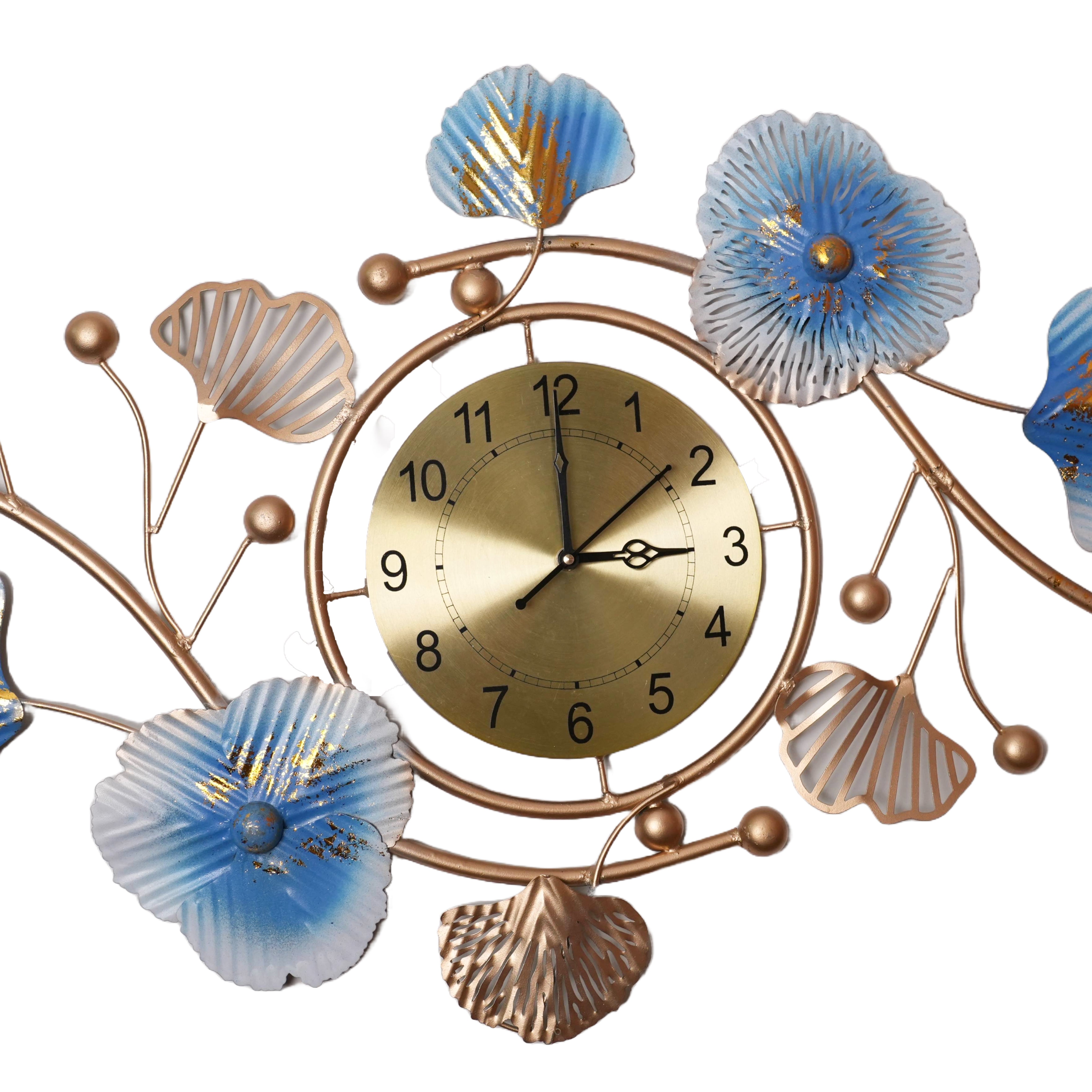 Decorative Floral Metal Wall Clock