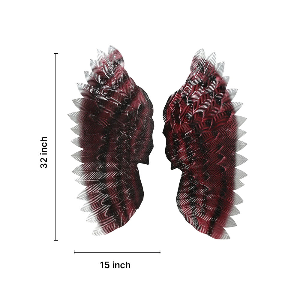 Angel Wings In Red Metal Wall Art For Wall Decor In Living Room