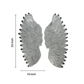 Angel Wings In Silver Metal Wall Art For Wall Decor In Living Room