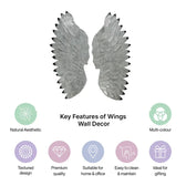Angel Wings In Silver Metal Wall Art For Wall Decor In Living Room