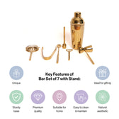 Bar Set Of 7 Gold PVD Coated for Kitchen Decor