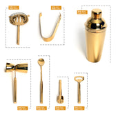 Bar Set Of 7 Gold PVD Coated for Kitchen Decor