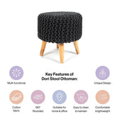 Dori Ottoman Pouffe Stool Set of 2 in Charcoal