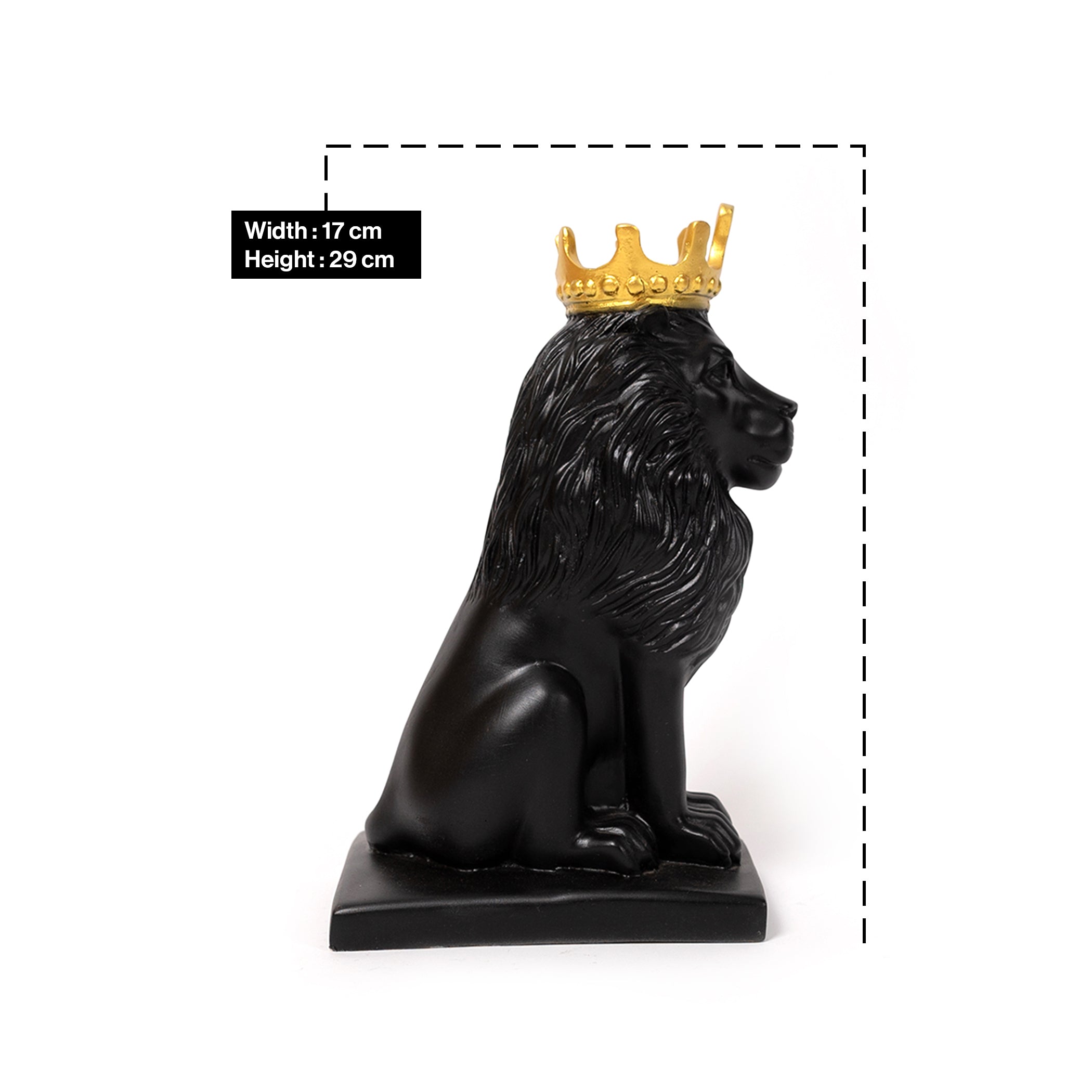 Artistic Nordic Minimalist Regal Lion in Black for Home Decor