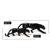 Jaguar Showpiece Black Geometric Statue in Home Decor-Set of 2