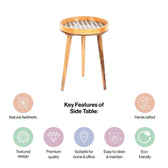 Round Side Table in Black & White - Bedside Table for Home Decor