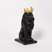 Artistic Nordic Minimalist Regal Lion in Black for Home Decor