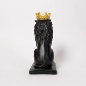 Artistic Nordic Minimalist Regal Lion in Black for Home Decor