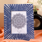 Handcarved Wooden Antique Photo Frame In Royal Blue-Wall Hanging and Table