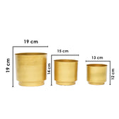 Brass Hammered Planter Set of 3