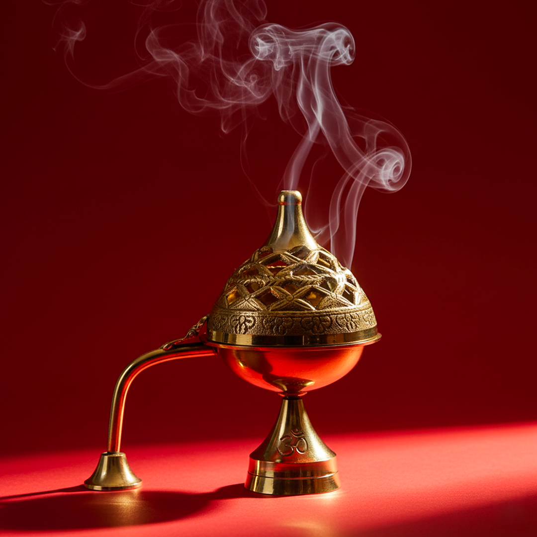 Brass Incense Burner, Dhoop Dani with Handle