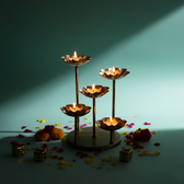 Brass Lotus Diya Stand