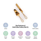Gold Finish Cake Cutlery Set of 2