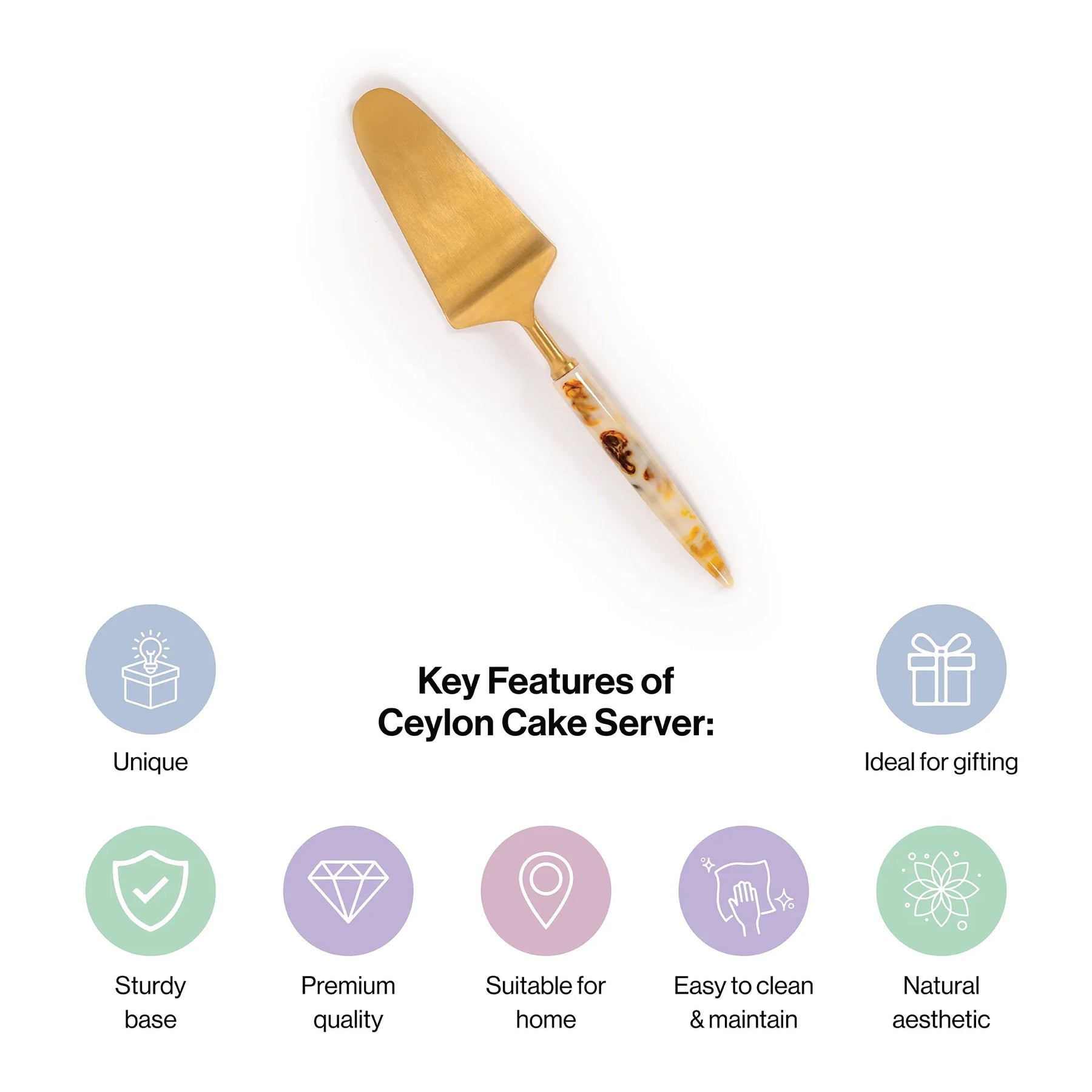 Ceylon Cake Server Spoon-White