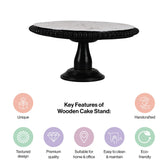 Black and White Printed Mango Wood Cake Stand