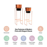 Modern Copper Plant Pot-Set of 2