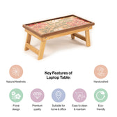 Mango Wood Handmade Fixed Mosaic Laptop Table with Epoxy Resin